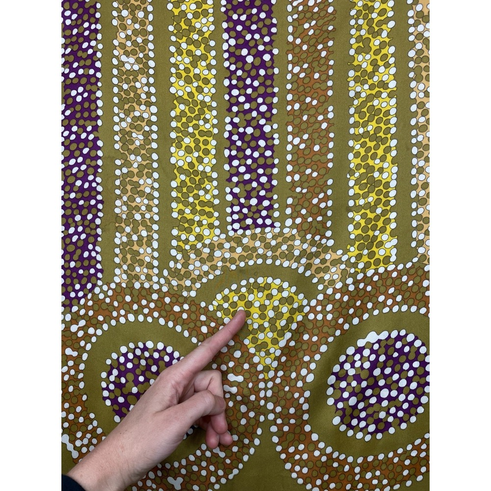 Vintage Christian Dior Silk Scarf Wrap Gold Multicolor Artsy Abstract 20x68 - Picture 10 of 16